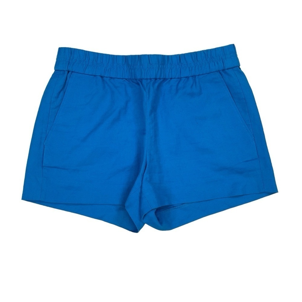 J. Crew Blue Linen Cotton Shorts Pull On Pockets Size 0